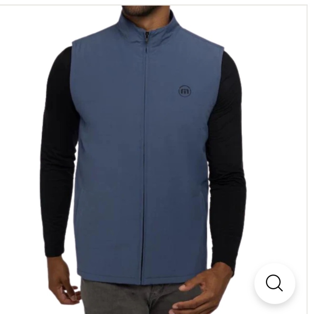 TRAVIS MATHEW mens navy full Heater Vest